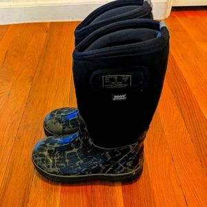 Black and Grey Bogs Size 13 Kids